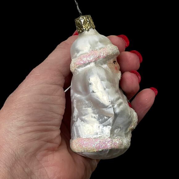 Vintage Inge Glas Ornament Father Frost White Santa Mercury Glass Germany 4096? - Picture 5 of 16